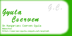 gyula cserven business card